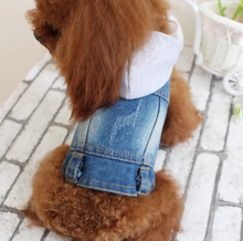 Load image into Gallery viewer, FREE Personalized Cute Denim Hoodie for Small Dogs