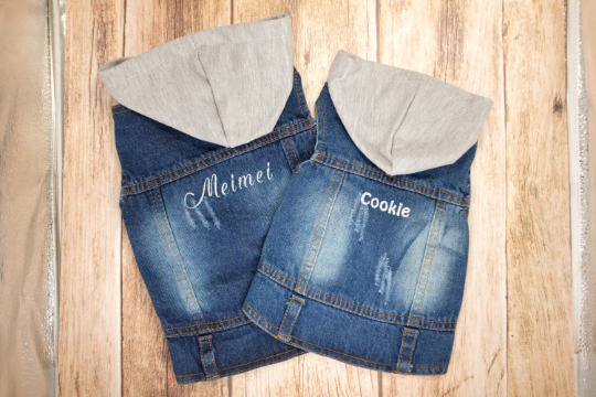 FREE Personalized Cute Denim Hoodie for Small Dogs